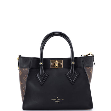 Louis Vuitton On My Side Tote Leather with Monogram Canvas PM