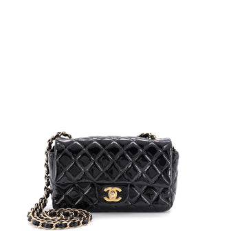Chanel Classic Single Flap Bag Quilted Patent Mini