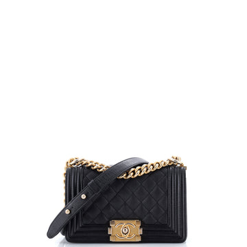 Chanel Boy Flap Bag Quilted Caviar Small