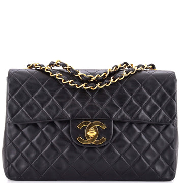 Chanel Vintage Classic Single Flap Bag Quilted Lambskin Maxi