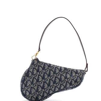 Christian Dior Vintage Saddle Bag Diorissimo Canvas Mini