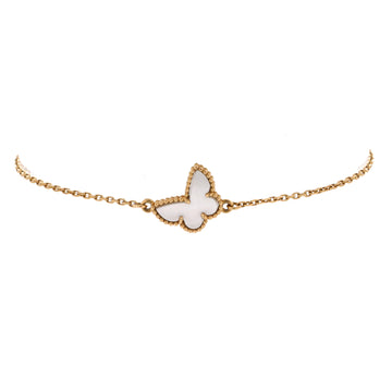 Van Cleef & Arpels Sweet Alhambra Butterfly Bracelet 18K Yellow Gold and Mother of Pearl