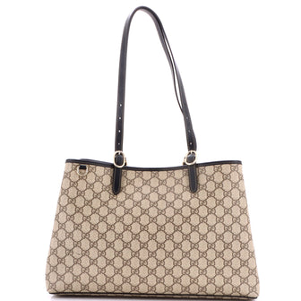 Gucci Emblem Tote GG Coated Canvas Large
