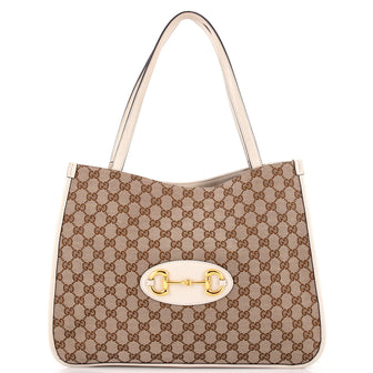 Gucci Horsebit 1955 Tote GG Canvas with Leather Medium