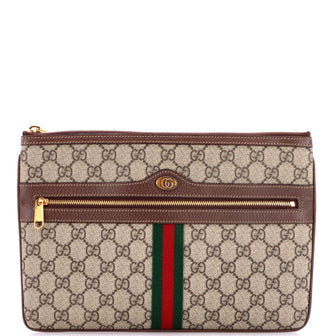 Gucci Ophidia Zip Pouch GG Coated Canvas Large