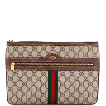 Gucci Ophidia Zip Pouch GG Coated Canvas Large