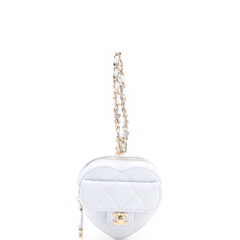 Chanel Heart Bag Charm Quilted Lambskin