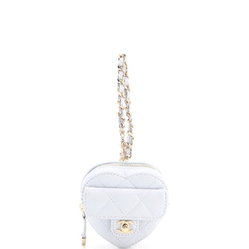 Chanel Heart Bag Charm Quilted Lambskin
