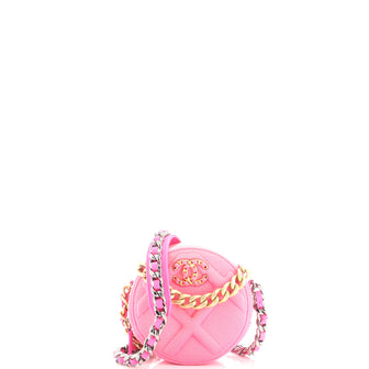 Chanel 19 Round Clutch with Chain Quilted Jersey