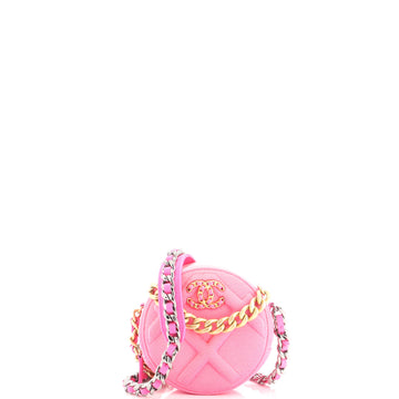 Chanel 19 Round Clutch with Chain Quilted Jersey