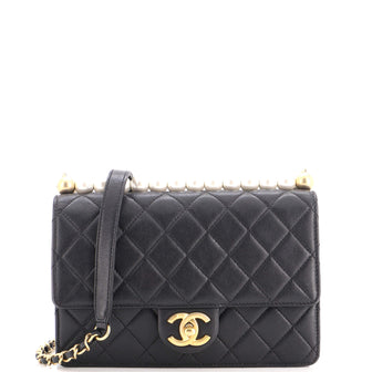 Chanel Chic Pearls Flap Bag Quilted Lambskin Small