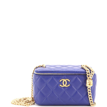 Chanel All Slide Long Vanity Case with Chain Quilted Lambskin Small