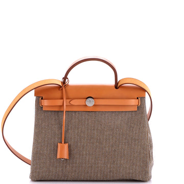 Hermes Herbag Zip Criss Viking Toile and Leather 31