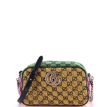 Gucci GG Marmont Shoulder Bag Multicolor Diagonal Quilted GG Canvas Small