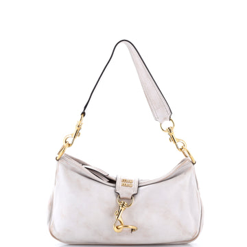 Miu Miu Snap Hook Shoulder Bag Aged Leather