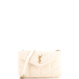 Saint Laurent Loulou Puffer Shoulder Bag Quilted Tweed Mini