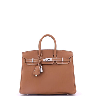 Hermes Birkin Handbag Gold Togo with Palladium Hardware 25