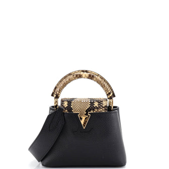 Louis Vuitton Capucines Bag Leather with Snakeskin Mini
