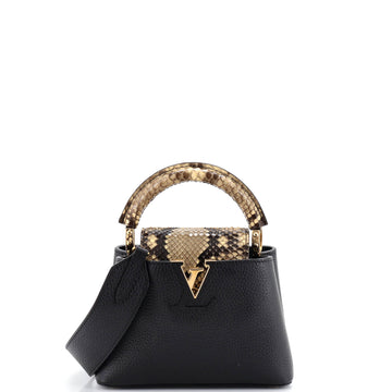 Louis Vuitton Capucines Bag Leather with Snakeskin Mini