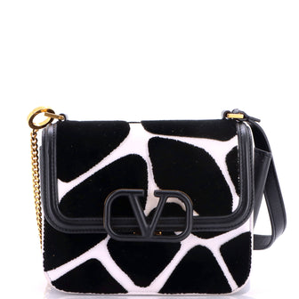 Valentino Garavani VSling Shoulder Bag Printed Textile with Leather Small