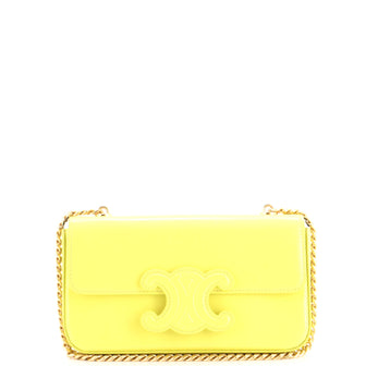 Celine Triomphe Chain Shoulder Bag Leather Small