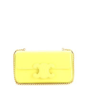 Celine Triomphe Chain Shoulder Bag Leather Small