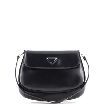 Prada Cleo Flap Shoulder Bag Spazzolato Leather Small