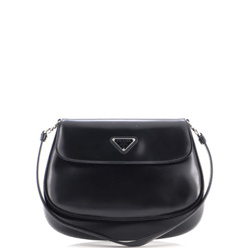 Prada Cleo Flap Shoulder Bag Spazzolato Leather Small