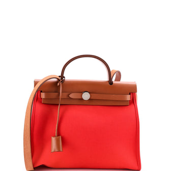 Hermes Herbag Zip Leather and Toile 31