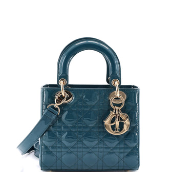 Christian Dior Lady Dior Bag Cannage Quilt Patent Small