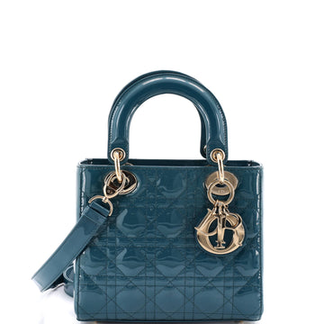 Christian Dior Lady Dior Bag Cannage Quilt Patent Small