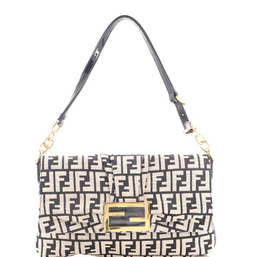 Fendi Mia Flap Crossbody Bag Zucca Canvas Medium