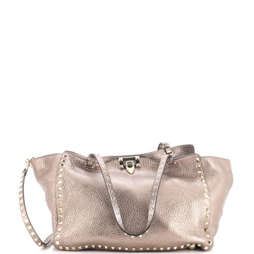 Valentino Garavani Rockstud Tote Pebbled Leather Medium