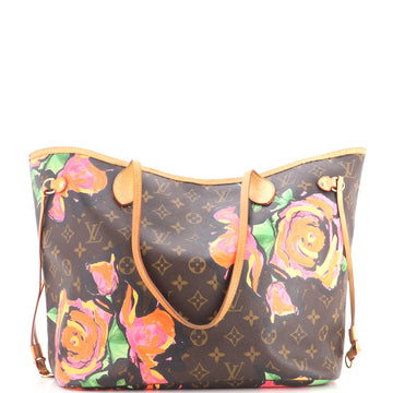 Louis Vuitton Neverfull Tote Limited Edition Monogram Roses MM