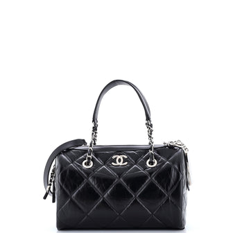 Chanel Express Convertible Bowling Bag Quilted Aged Calfskin Small