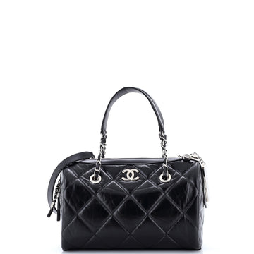 Chanel Express Convertible Bowling Bag Quilted Aged Calfskin Small