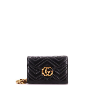 Gucci GG Marmont Chain Wallet Matelasse Leather Mini
