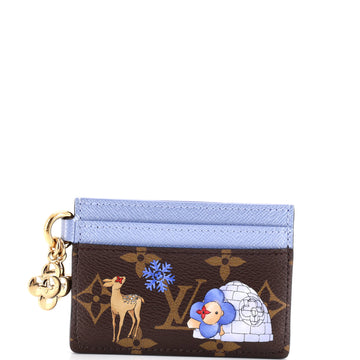 Louis Vuitton LV Charms Card Holder Limited Edition Christmas Animation Monogram Canvas