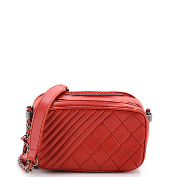 Chanel Coco Boy Camera Bag Quilted Leather Mini
