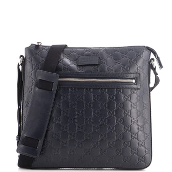 Gucci Signature Zip Messenger Bag Guccissima Leather Medium