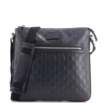 Gucci Signature Zip Messenger Bag Guccissima Leather Medium