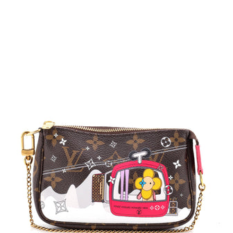 Louis Vuitton Pochette Accessoires Limited Edition Vivienne Xmas Monogram Canvas Mini