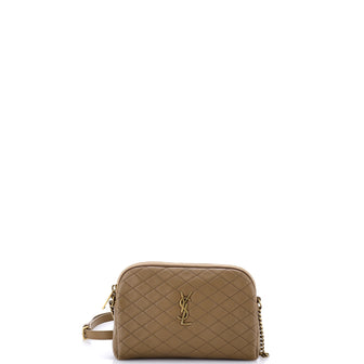 Saint Laurent Gaby Zipped Pouch Crossbody Quilted Leather