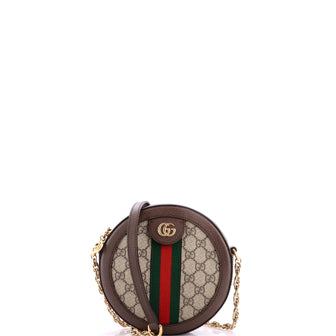Gucci Ophidia Round Shoulder Bag GG Coated Canvas Mini