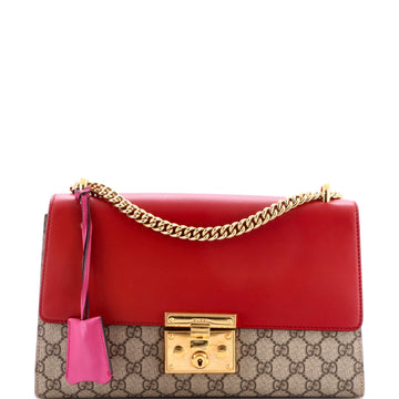 Gucci Padlock Shoulder Bag GG Coated Canvas and Leather Medium
