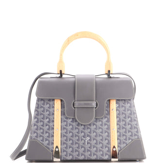 Goyard Saigon Top Handle Bag Coated Canvas with Leather MM