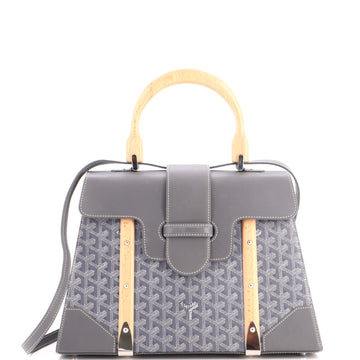 Goyard Saigon Top Handle Bag Coated Canvas with Leather MM