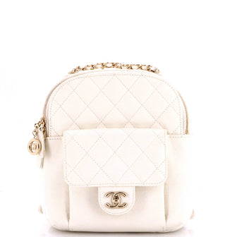 Chanel CC Day Backpack Quilted Caviar Mini
