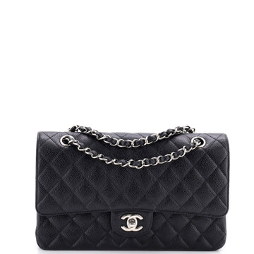 Chanel Vintage Classic Double Flap Bag Quilted Caviar Medium