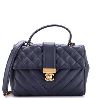 Chanel In The City Top Handle Flap Bag Mixed Quilt Calfskin Small